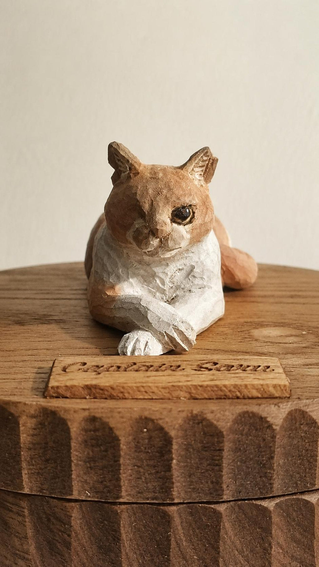 Custom Hand Carved Lounging Cat Figurine from Photos, Large Handmade Wooden Cat Urn, Engraved Pet Ashes Box, Personalised Cat Ashes Keepsake