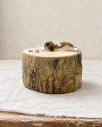 Rustic Tree Stump Rabbit Urn, Realistic Bunny Wood Carving, Natural Wood Pet Memorial Gifts, Organic Woodland Ashes Keepsake Box