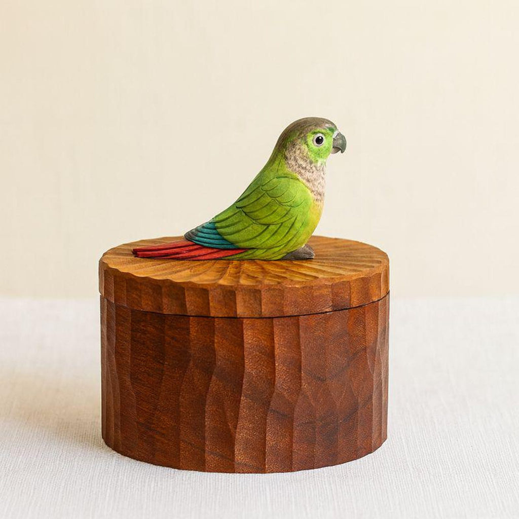 Custom Parrot Wood Carving From Photo, Rustic Tree Trunk Pet Memorial Urn Box, Personalised Engraved Wooden Keepsake, Bird Loss Gift