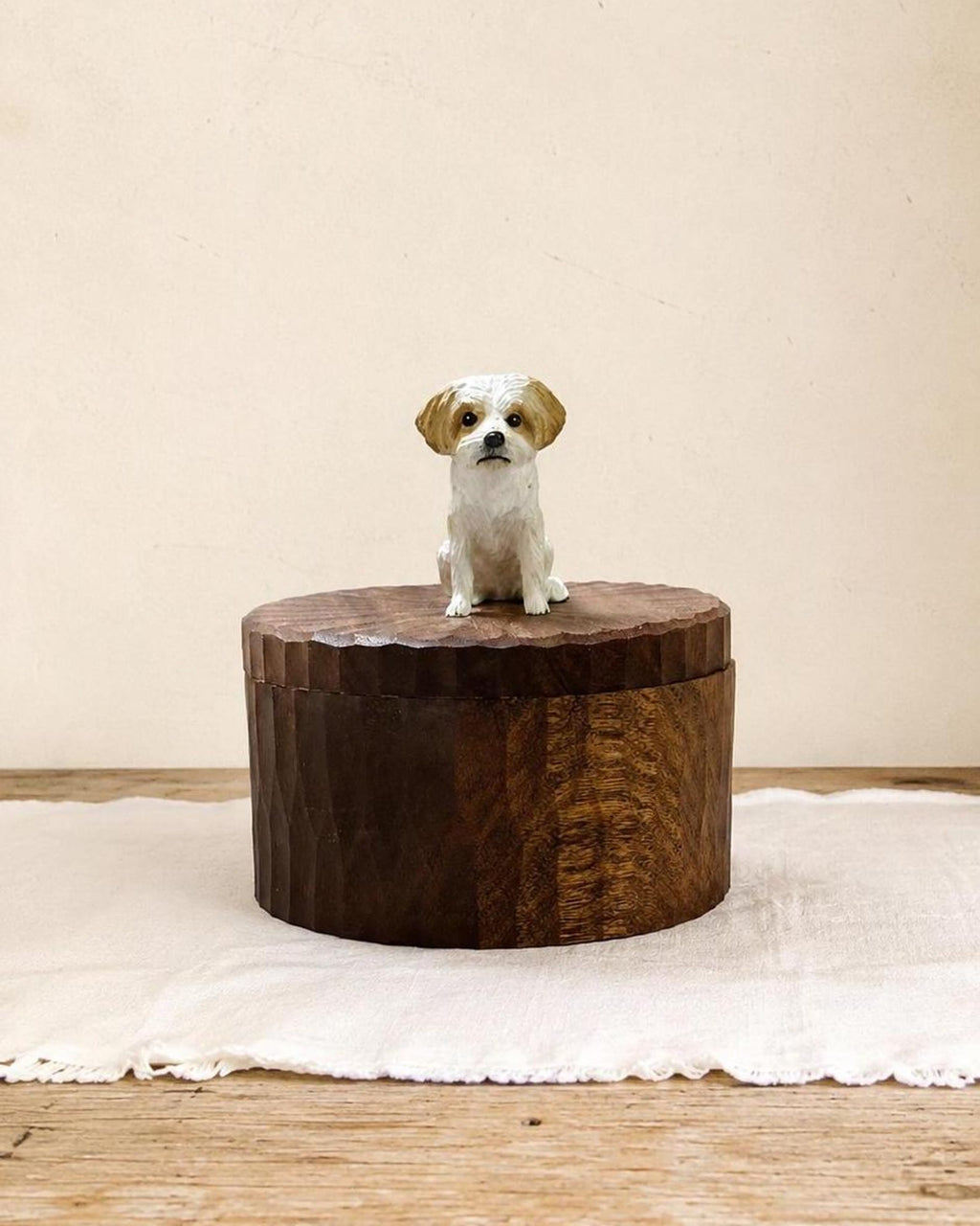 Custom Lying Dog Memorial Urn, Realistic Hand Carved Wooden Dog from Photo, Personalised Pet Ashes Box, Pet Loss Gift, Small and Large Sizes