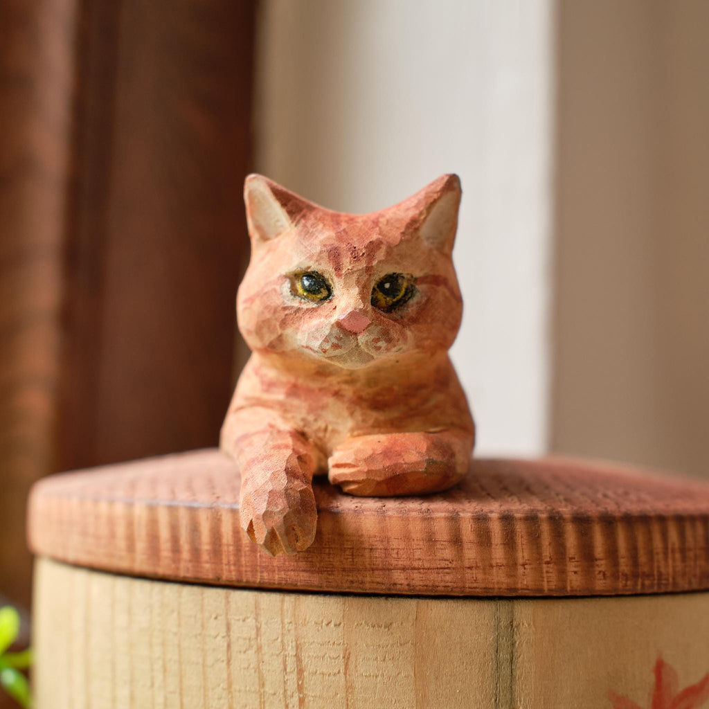 Hand Carved Cat Memorial Urn, Custom Wooden Pet Ashes Box, Photo-Based Cat Figurine, Personalised Hand Painted Floral Box, Pet Loss Gift