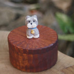 Handmade Wooden Dog Ashes Urn: Custom Schnauzer Figurine by photo, Pet Memorial Gift, Pet Personalised Keepsake, Natural Jewellry Box