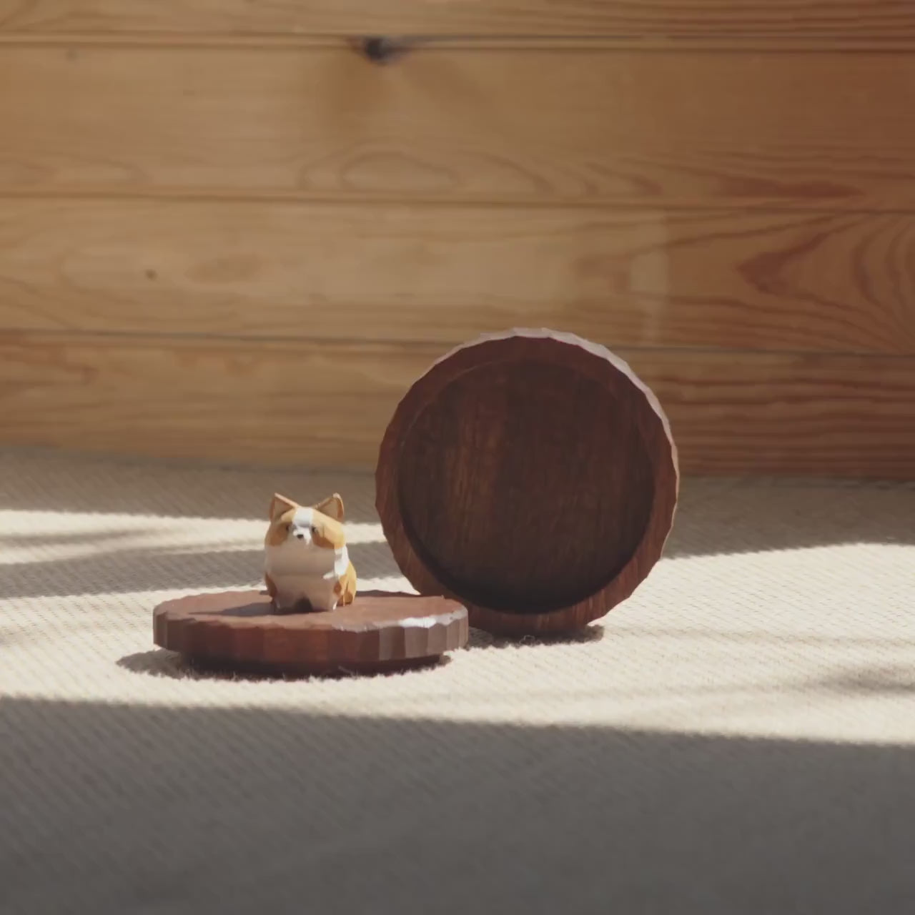 Handmade Wooden Dog Ashes Urn: Custom Corgi Figurine by photo, Natural Pet Memorial Gift, Pet Personalised Keepsake, Jewellry Box, Tea Jar
