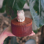 Handmade Wooden Cat Memorial Urn: Grey Cat Figurine Keepsake from Photo, Bespoke Pet Memorial Gift, Laser Engraving name, Eco Friendly Gift