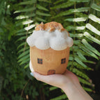 Custom Wooden Cat Urn from Photo – Cat Resting on a Cloud Memorial